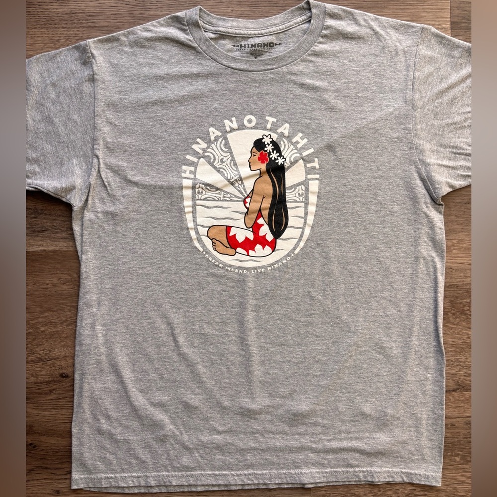 Hinano Tahiti Beer Gray T-Shirt Sz.L